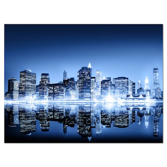 Designart - Night New York City Mirrored